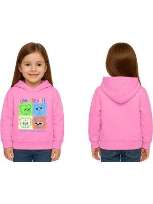 Sedirli Unisex Ayıcık Bear Baskılı Çocuk Swaetshirt Kapşonlu 3 Iplik Şardonlu