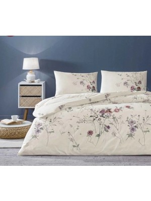 Eco Lounge Taç Çift Kişilik Ranforce Nevresim Takımı Kiara Ekru