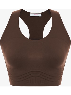 Penti Kahverengi Stretch-360 Orta Destek Flexline Spor Sütyeni