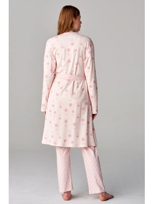 Daniska Feyza 4677 3'lü Lohusa Pijama Takımı