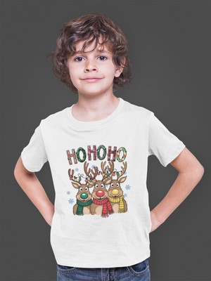 Bumeta Ho Ho Ho Noel Geyiği Yılbaşı Çocuk Tişört T-Shirt