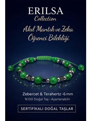 Erilsa Sertifikalı Akıl Mantık ve Zeka Öğrenci Bilekliği – Zebercet Taşı Terahertz Doğal Taş 6mm