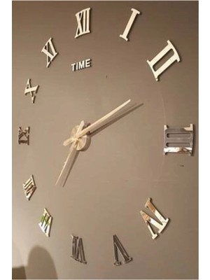 UltraNova Büyük Boy 3D Roma Rakamlı Dekoratif Duvar Saati, Şık ve Modern Tasarım