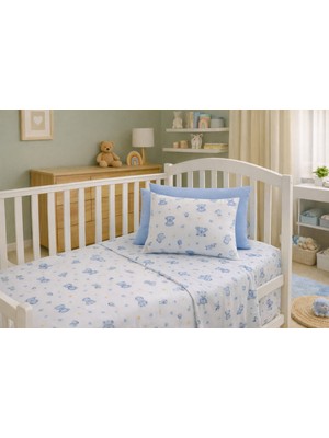 Vionetta Ranforce %100 Pamuk Bebek Nevresim Takımı Lastikli Çarşaf 120X150 2 Yastık