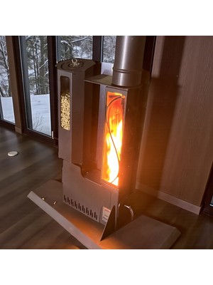 Albusoba Eko S3 Mat Antrasit Panelli Pelet Sobası (Eldiven Hediyeli)