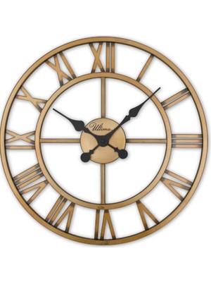 UltraMint 41 cm Metal Ferforje Yuvarlak Duvar Saati, Modern ve Şık Tasarım