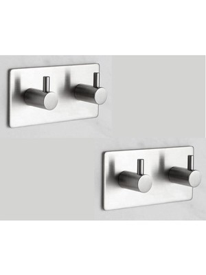 Paslanmaz Çelik Havlu ve Bornoz Askısı, 2'li Takım, Banyo ve Mutfak Için