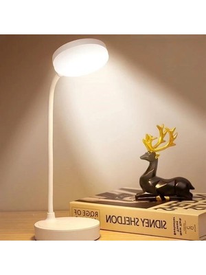 Eco Lounge Yuvarlak Usbli Dokunmatik 3 Kademeli 360 Derece  Özel Göz Korumalı LED Lityum Masa Lambası