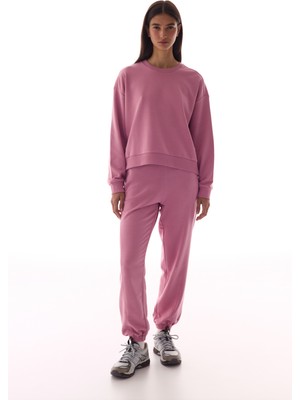 Penti Gül Kurusu Dikiş Detaylı Bisiklet Yaka Pamuklu Sweatshirt