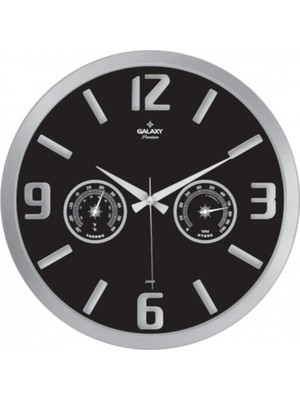 UltraMint Analog Termometre ve Higometre ile Şık Duvar Saati, Kabartma Rakamlarla Detaylı Tasarım