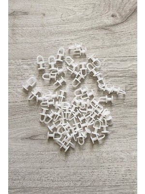 TrentCo Dikmeli Sistem 75 Adet Tül ve Perde Düğmesi Sağlam Korniş Halkası