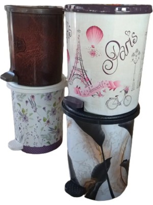 TrentCo 4 No 22LT Desenli Çöp Kovası ROYALEKS-MRD154