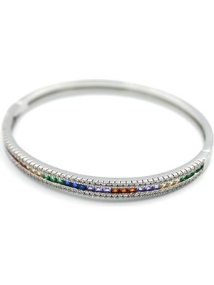 TrentCo Zirkon Taşlı Bilezik - Gümüş