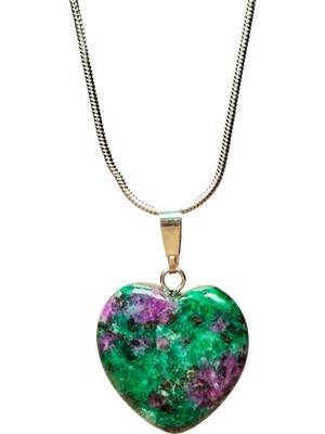 TrentCo Azurit Doğal Taşı Zincirli El Yapımı Kolye Uç: 2 cm Zincir: 20 cm Kutulu