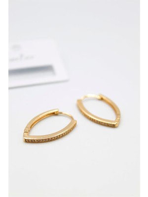 TrentCo Oval Halka Küpe - Altın