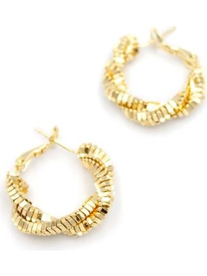 TrentCo Tırtıklı Küpe - Altın