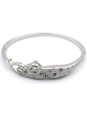 TrentCo Zirkon Leopar Bilezik - Gümüş