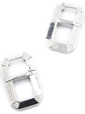 TrentCo Dikdörtgen Küpe - Gümüş