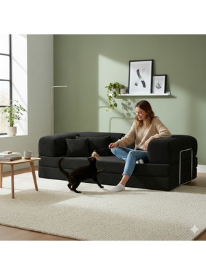 Dechome 180 x 90 Midinest Kanepe | Yatakli Koltuğu | Fitilli Kadife Yıkanır | Orginal Sünger|modern Kanepe