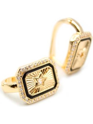 TrentCo Yıldız Taşlı Küpe - Beyaz