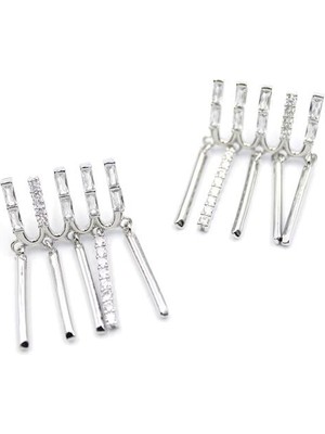 TrentCo Taş Sallantılı Küpe - Gümüş