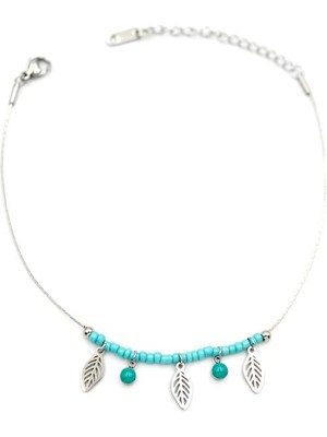 TrentCo Boncuklu Yonca Halhal - Gümüş