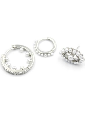 TrentCo 3'lü Göz Küpe - Gümüş