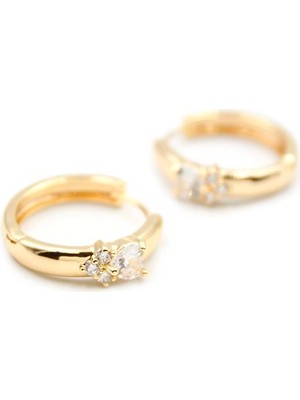 TrentCo Kalp Halka Küpe - Beyaz