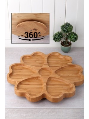 TrentCo 7 Bölmeli Döner Bambu Sunum Tabağı ROYALEKS-KDS3030