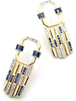 TrentCo Taşlı Küpe - Mavi