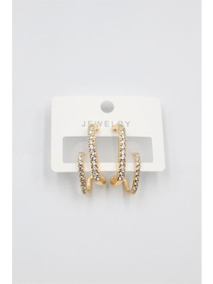 TrentCo Taşlı Küpe - Altın