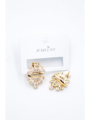 TrentCo Taşlı Küpe - Altın