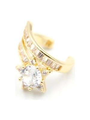 TrentCo Taşlı Kıkırdak Küpe - Altın