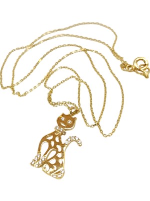 Genel Kedi Kolye 14 Ayar Altın  Hd Videolu