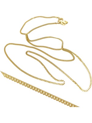 Genel 50CM Ince Içi Dolu Gurmet Zincir Kolye 14 Ayar Altın Hd Videolu