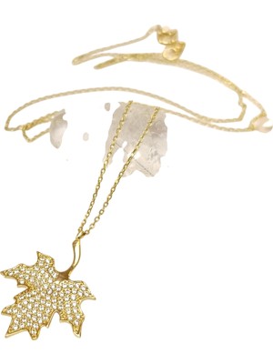 Genel Çınar Yaprağı Kolye 14 Ayar Altın  Hd Videolu