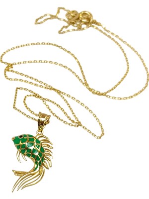 Genel Peçeli Kuyruk Japon Balığı Kolye 14 Ayar Altın  Hd Videolu