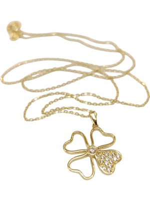 Genel Yonca Kolye 14 Ayar Altın  Hd Videolu