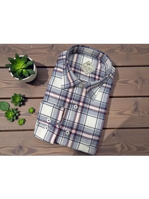 Eren Style Klasik %100 Cotton Pamuklu Uzun Kollu Terletmeyen Ekose Gömlek (Regular Kalıp)