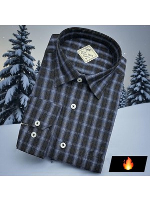 Eren Style Klasik %100 Cotton Uzun Kollu Terletmeyen Kışlık Flanel Gömlek (Regular Kalıp)