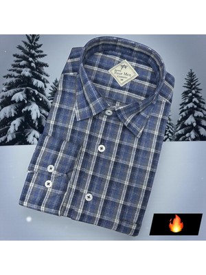 Eren Style Klasik %100 Cotton Uzun Kollu Terletmeyen Kışlık Flanel Gömlek (Regular Kalıp)