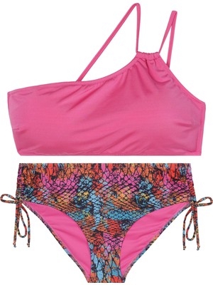 Pierre Cardin Tek Omuz Formda Ipli Detaylı Desenli Bikini Takım