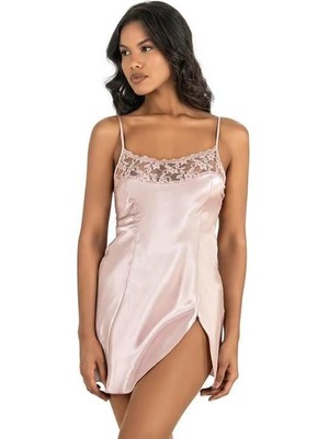 Marsilyan  Pudra Kısa Saten Gecelik 8217