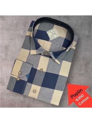 Eren Style Poplin %100 Cotton Pamuklu Uzun Kollu Terletmeyen Gömlek (Slim Fit Kalıp)