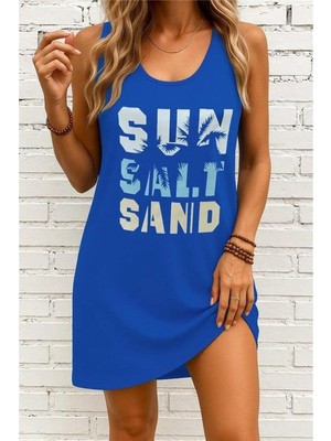 Faylora Kadın Askılı Yuvarlak Yaka Viskon Elbise