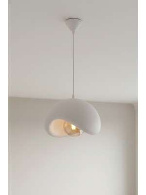 Oxyteez Minimal Beyaz Sarkıt Aydınlatma Tekli E27 Uyumlu Modern Tavan Lambası