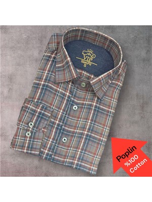 Eren Style Poplin %100 Cotton Pamuklu Uzun Kollu Terletmeyen Gömlek (Slim Fit Kalıp)