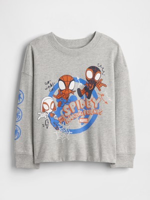 Gap Erkek Bebek Gri Marvel Grafik Baskılı T-Shirt