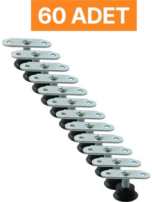 Homdep Masa Sandalye Dolap Sehpa Ayarlanabilir Yükseltme Ayağı M8 Siyah Rotil Ayak 60 Adet