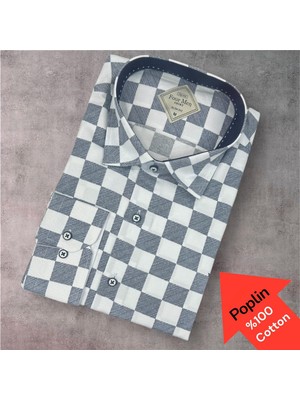 Eren Style Poplin %100 Cotton Pamuklu Uzun Kollu Terletmeyen Gömlek (Slim Fit Kalıp)